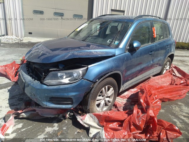 WVGBV7AX2HK004948 - 2017 VOLKSWAGEN TIGUAN S/LIMITED BLUE photo 2