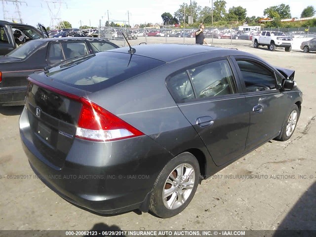 JHMZE2H75AS036616 - 2010 HONDA INSIGHT EX GRAY photo 4