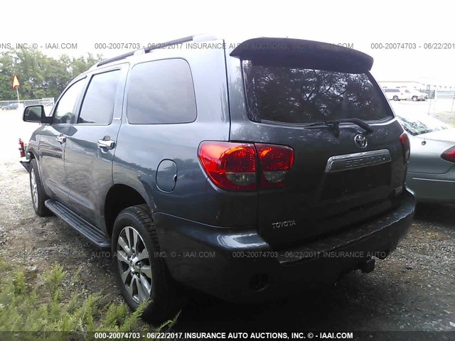 5TDJY5G14AS039214 - 2010 TOYOTA SEQUOIA LIMITED BLUE photo 3