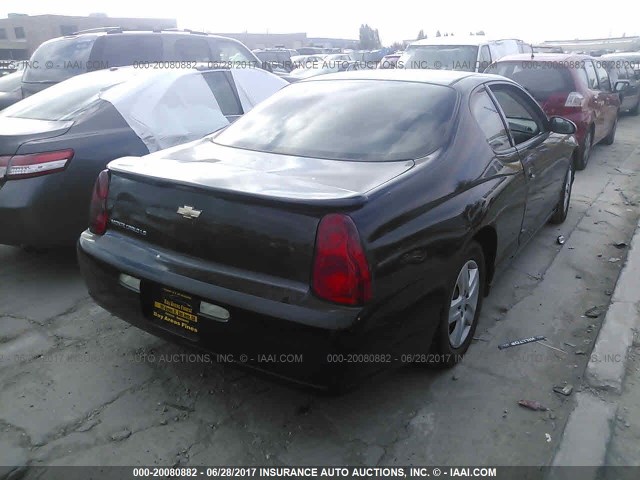 2G1WJ15K169184153 - 2006 CHEVROLET MONTE CARLO LS BLACK photo 4