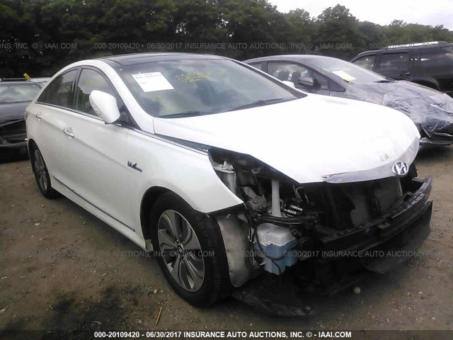 KMHEC4A48DA068306 - 2013 HYUNDAI SONATA HYBRID WHITE photo 1