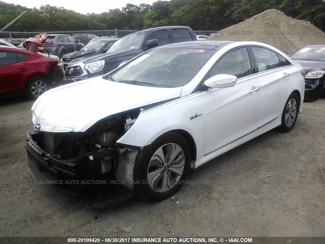 KMHEC4A48DA068306 - 2013 HYUNDAI SONATA HYBRID WHITE photo 2