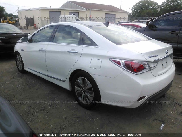 KMHEC4A48DA068306 - 2013 HYUNDAI SONATA HYBRID WHITE photo 3