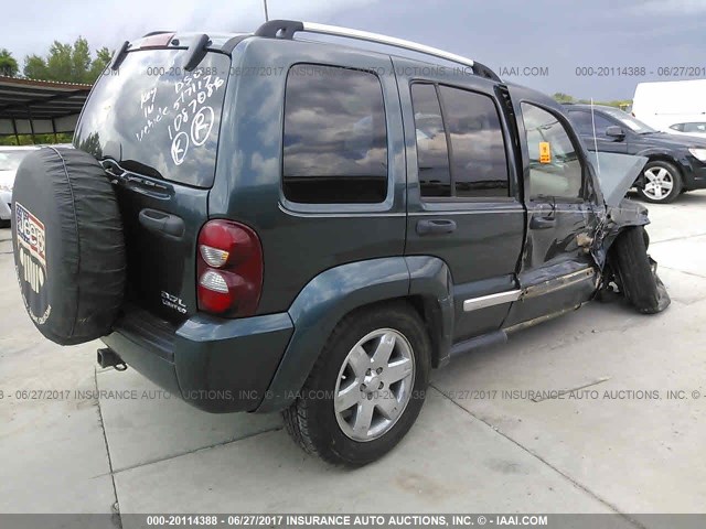 1J4GK58K15W529385 - 2005 JEEP LIBERTY LIMITED GREEN photo 4