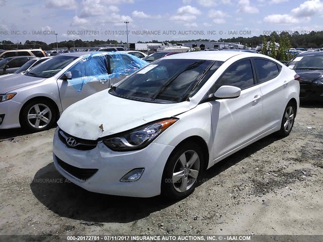 5NPDH4AE3CH077190 - 2012 HYUNDAI ELANTRA GLS/LIMITED WHITE photo 2