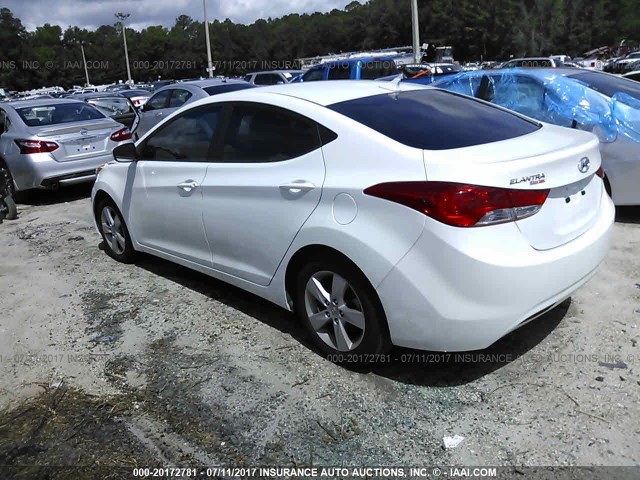 5NPDH4AE3CH077190 - 2012 HYUNDAI ELANTRA GLS/LIMITED WHITE photo 3