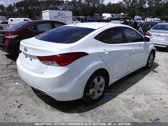 5NPDH4AE3CH077190 - 2012 HYUNDAI ELANTRA GLS/LIMITED WHITE photo 4