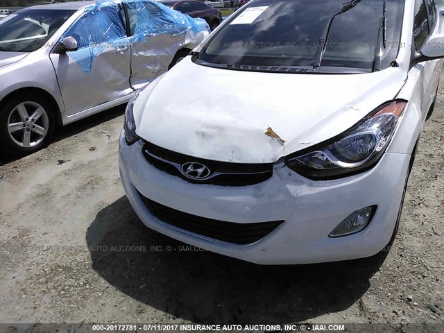 5NPDH4AE3CH077190 - 2012 HYUNDAI ELANTRA GLS/LIMITED WHITE photo 6