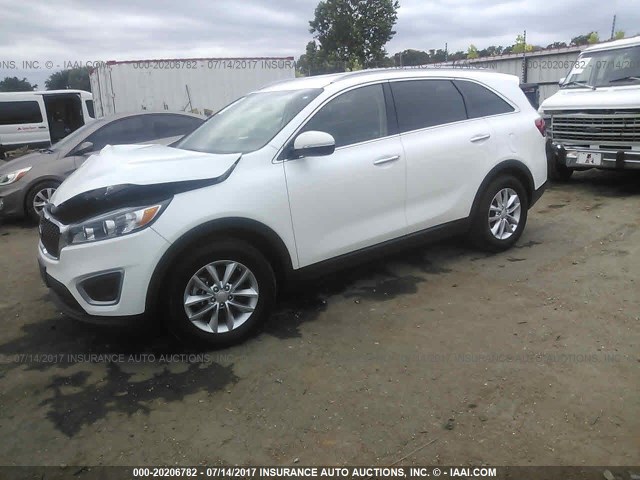 5XYPG4A50GG140310 - 2016 KIA SORENTO LX/L WHITE photo 2