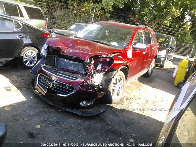 2GNALDEK4H1552279 - 2017 CHEVROLET EQUINOX PREMIER MAROON photo 2