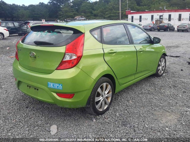 KMHCU5AE4DU091003 - 2013 HYUNDAI ACCENT GLS/SE GREEN photo 4