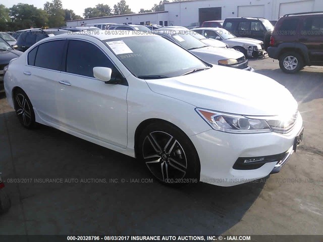 1HGCR2F58HA097361 - 2017 HONDA ACCORD SPORT WHITE photo 1