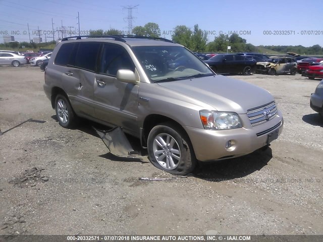 JTEEW21A370046757 - 2007 TOYOTA HIGHLANDER HYBRID GOLD photo 1