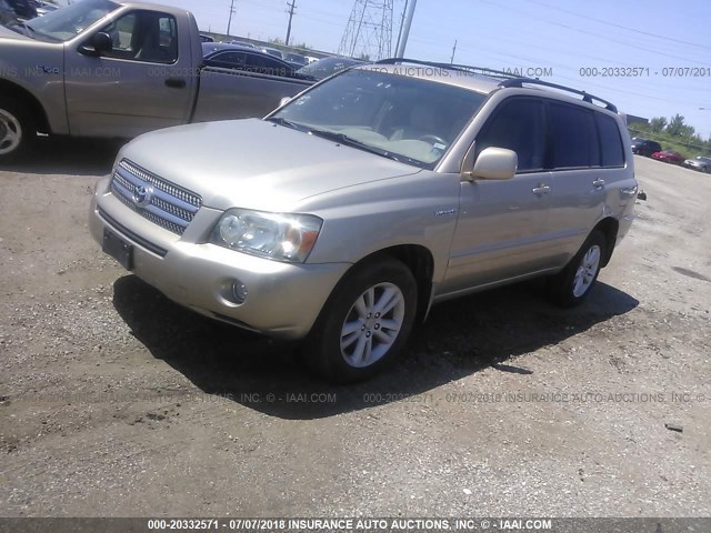 JTEEW21A370046757 - 2007 TOYOTA HIGHLANDER HYBRID GOLD photo 2