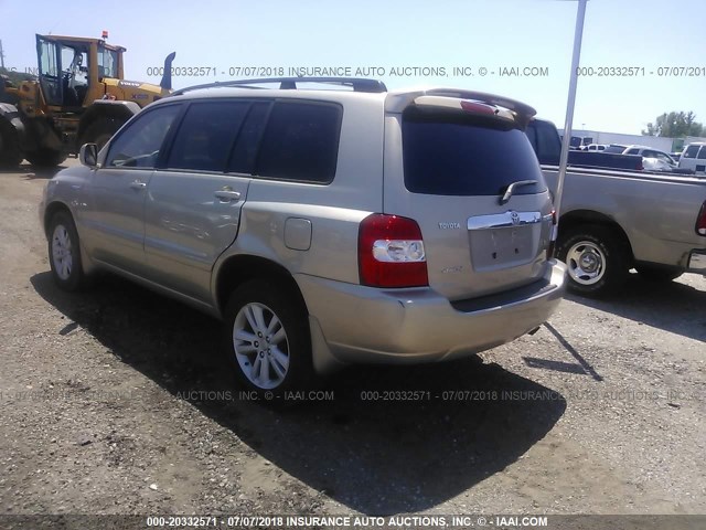 JTEEW21A370046757 - 2007 TOYOTA HIGHLANDER HYBRID GOLD photo 3