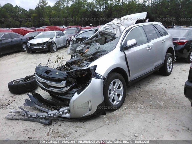 2FMDK3JC8DBA07882 - 2013 FORD EDGE SEL SILVER photo 2