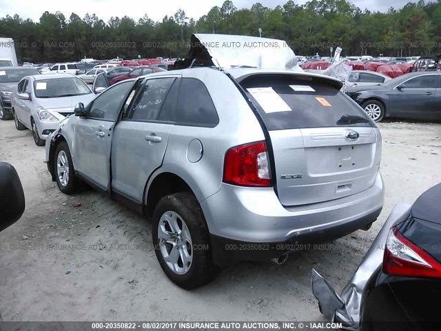 2FMDK3JC8DBA07882 - 2013 FORD EDGE SEL SILVER photo 3