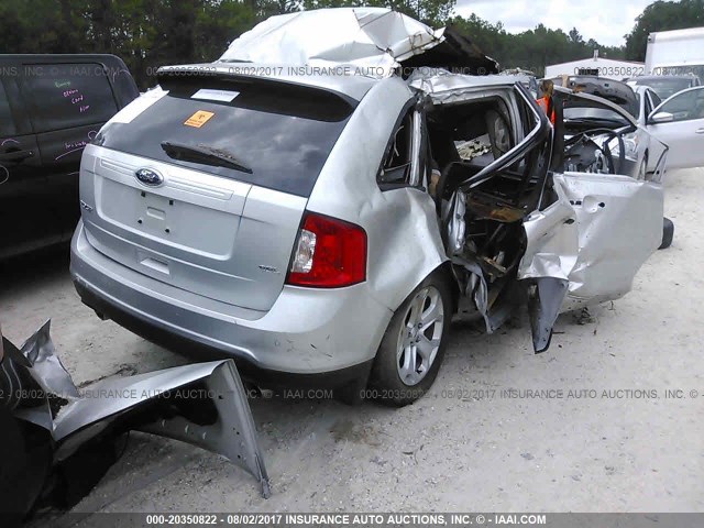 2FMDK3JC8DBA07882 - 2013 FORD EDGE SEL SILVER photo 4