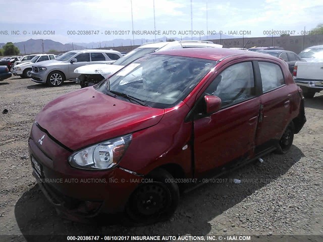 ML32A3HJ6FH041430 - 2015 MITSUBISHI MIRAGE DE RED photo 2