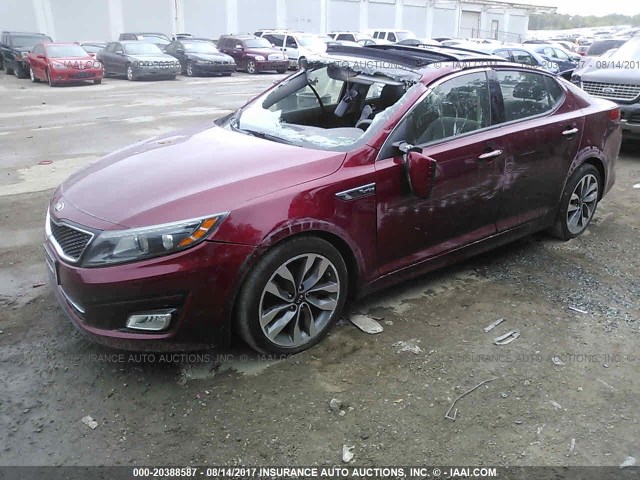 5XXGR4A68FG427688 - 2015 KIA OPTIMA SX MAROON photo 2