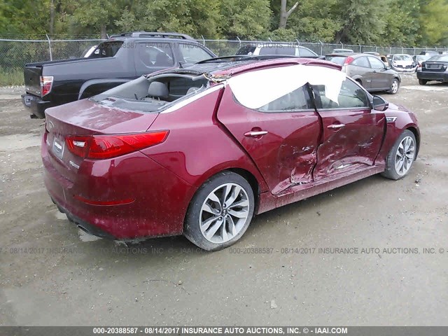 5XXGR4A68FG427688 - 2015 KIA OPTIMA SX MAROON photo 4