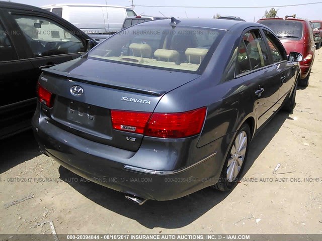 5NPEU46F69H526338 - 2009 HYUNDAI SONATA SE/LIMITED GRAY photo 4