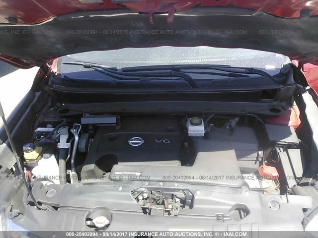 5N1AR2MN6EC601815 - 2014 NISSAN PATHFINDER S/SV/SL/PLATINUM RED photo 10