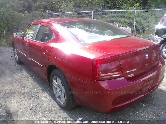 2B3KA43G46H301303 - 2006 DODGE CHARGER SE/SXT BURGUNDY photo 3