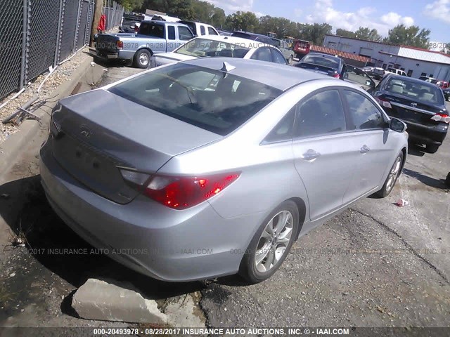 5NPEC4AC6BH073148 - 2011 HYUNDAI SONATA SE/LIMITED SILVER photo 4