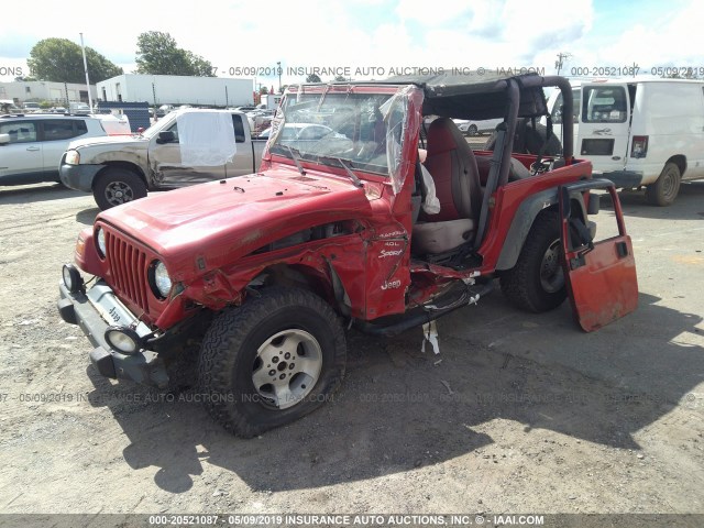 1J4FA49S3YP714253 - 2000 JEEP WRANGLER / TJ SPORT RED photo 2