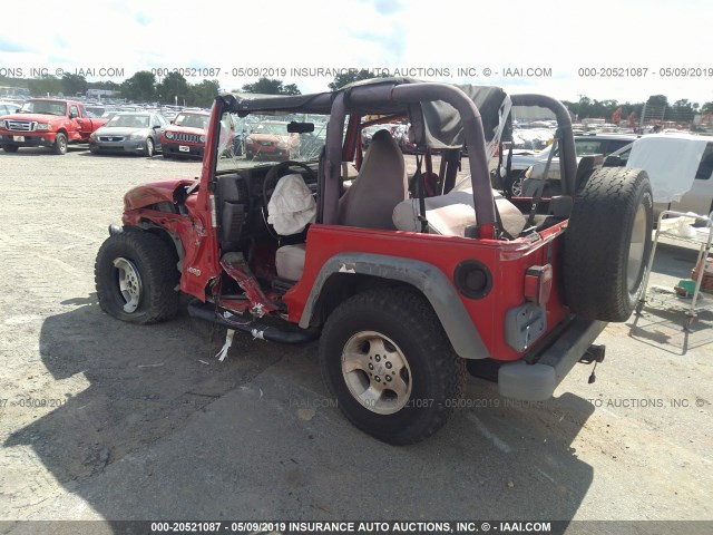 1J4FA49S3YP714253 - 2000 JEEP WRANGLER / TJ SPORT RED photo 3