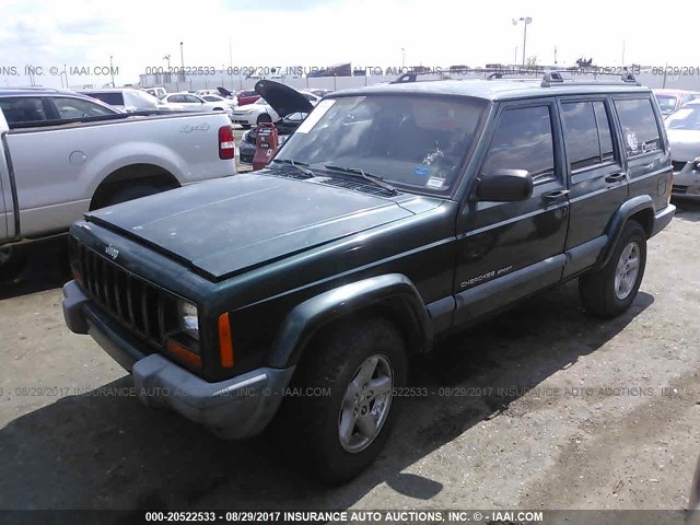 1J4FT68S5XL594209 - 1999 JEEP CHEROKEE SPORT/CLASSIC GREEN photo 2