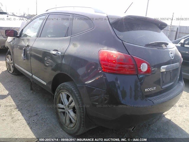 JN8AS5MT3CW259152 - 2012 NISSAN ROGUE S/SV BLACK photo 3