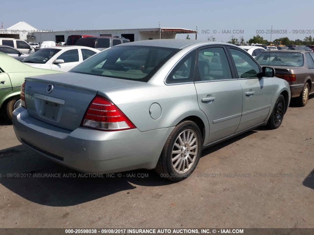 1MEHM42116G604899 - 2006 MERCURY MONTEGO PREMIER Light Blue photo 4