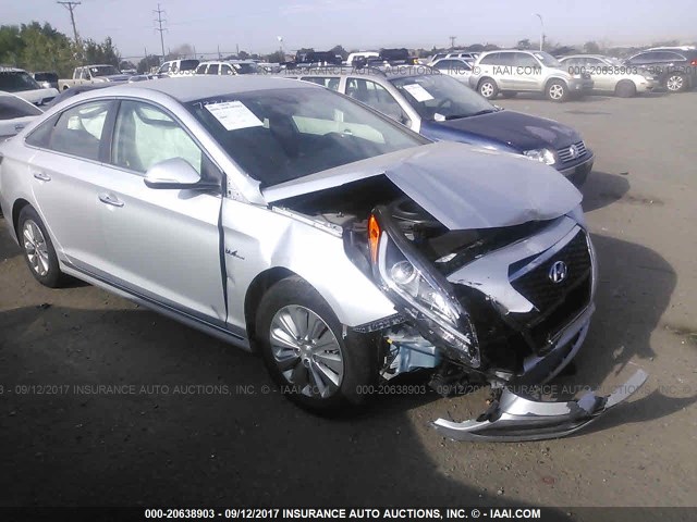 KMHE24L13GA010954 - 2016 HYUNDAI SONATA HYBRID/SE SILVER photo 1