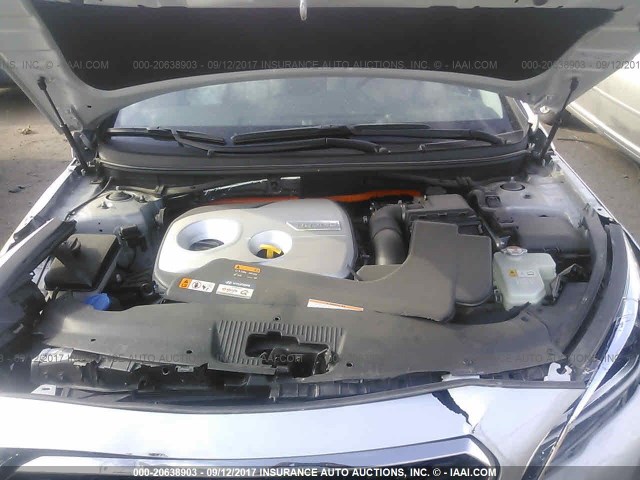 KMHE24L13GA010954 - 2016 HYUNDAI SONATA HYBRID/SE SILVER photo 10