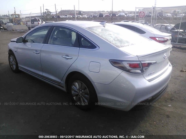 KMHE24L13GA010954 - 2016 HYUNDAI SONATA HYBRID/SE SILVER photo 3