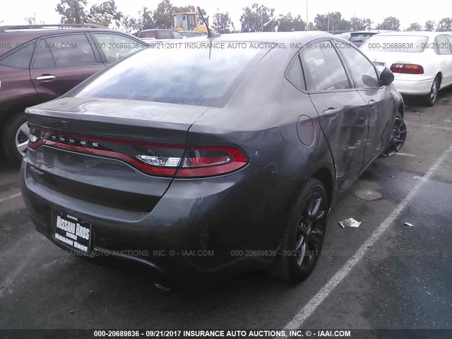 1C3CDFBB7GD578879 - 2016 DODGE DART SXT GRAY photo 4