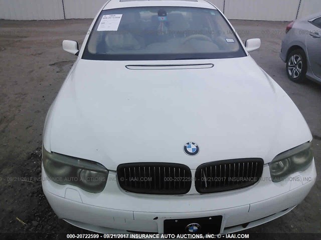 WBAGL63422DP53710 - 2002 BMW 745 I WHITE photo 10