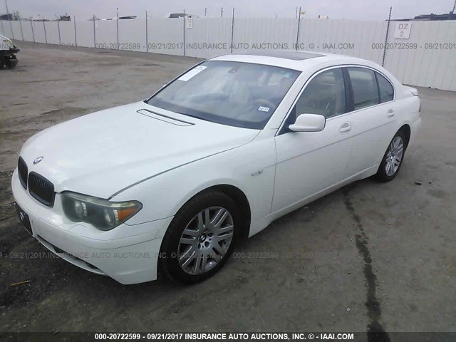 WBAGL63422DP53710 - 2002 BMW 745 I WHITE photo 2