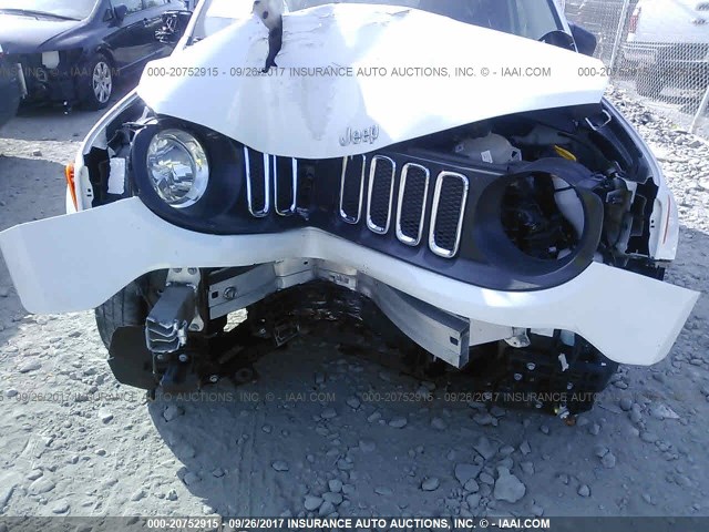 ZACCJAAT5GPC95478 - 2016 JEEP RENEGADE SPORT WHITE photo 6