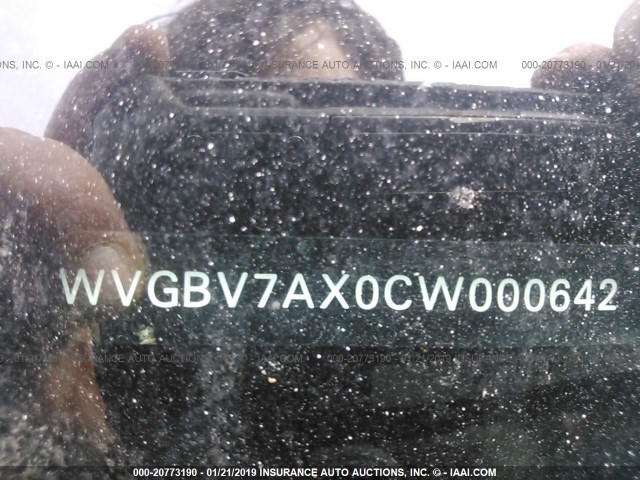 WVGBV7AX0CW000642 - 2012 VOLKSWAGEN TIGUAN S/SE/SEL GRAY photo 9