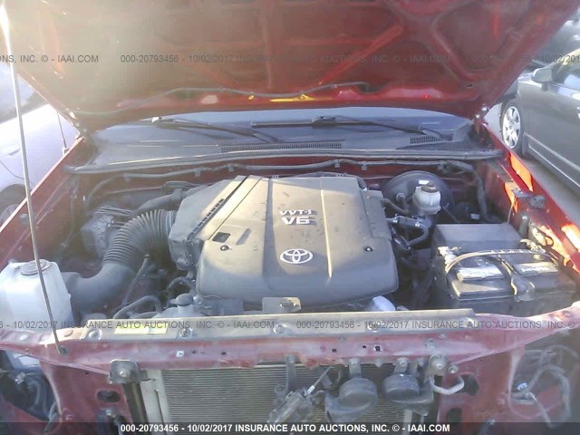 3TMJU62N49M079588 - 2009 TOYOTA TACOMA DOUBLE CAB PRERUNNER RED photo 10
