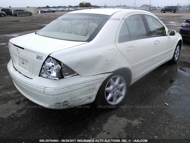 WDBRF61J34E016037 - 2004 MERCEDES-BENZ C 240 YELLOW photo 4