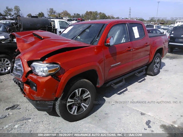 3TMCZ5AN2HM071087 - 2017 TOYOTA TACOMA DBL CAB/SR/TRDSPT/OR/PRO ORANGE photo 2