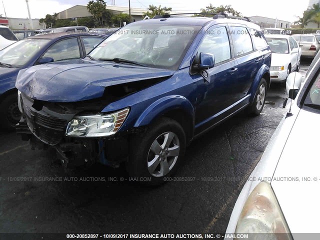 3D4GG57V79T578933 - 2009 DODGE JOURNEY SXT BLUE photo 2