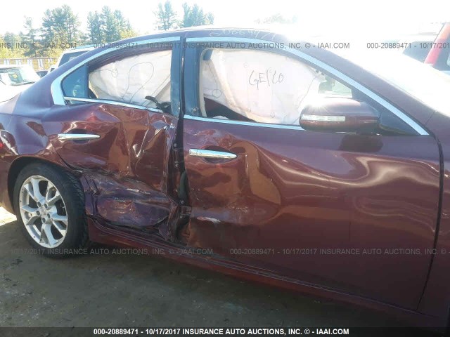 1N4AA5APXDC831977 - 2013 NISSAN MAXIMA S/SV MAROON photo 6