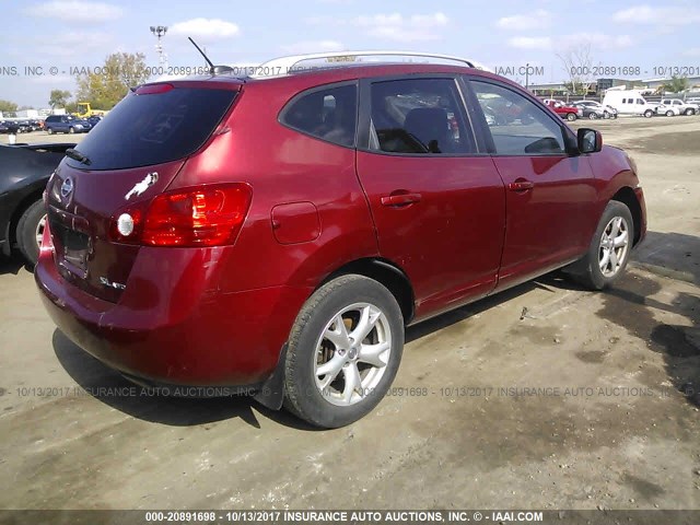 JN8AS58V49W193618 - 2009 NISSAN ROGUE S/SL RED photo 4