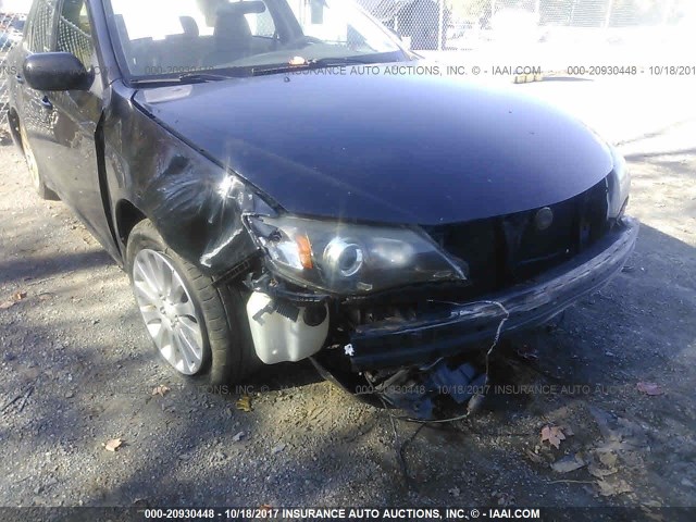 JF1GE61688H504899 - 2008 SUBARU IMPREZA 2.5I BLACK photo 6