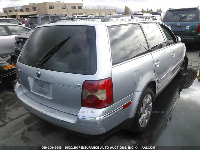 WVWWH63B32E085490 - 2002 VOLKSWAGEN PASSAT GLX SILVER photo 4